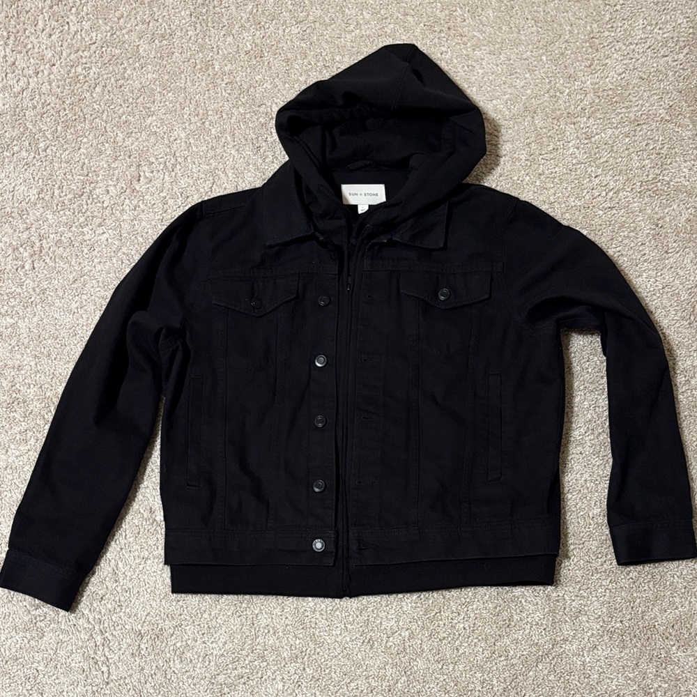 Sun + Stone Black Bomber Jacket